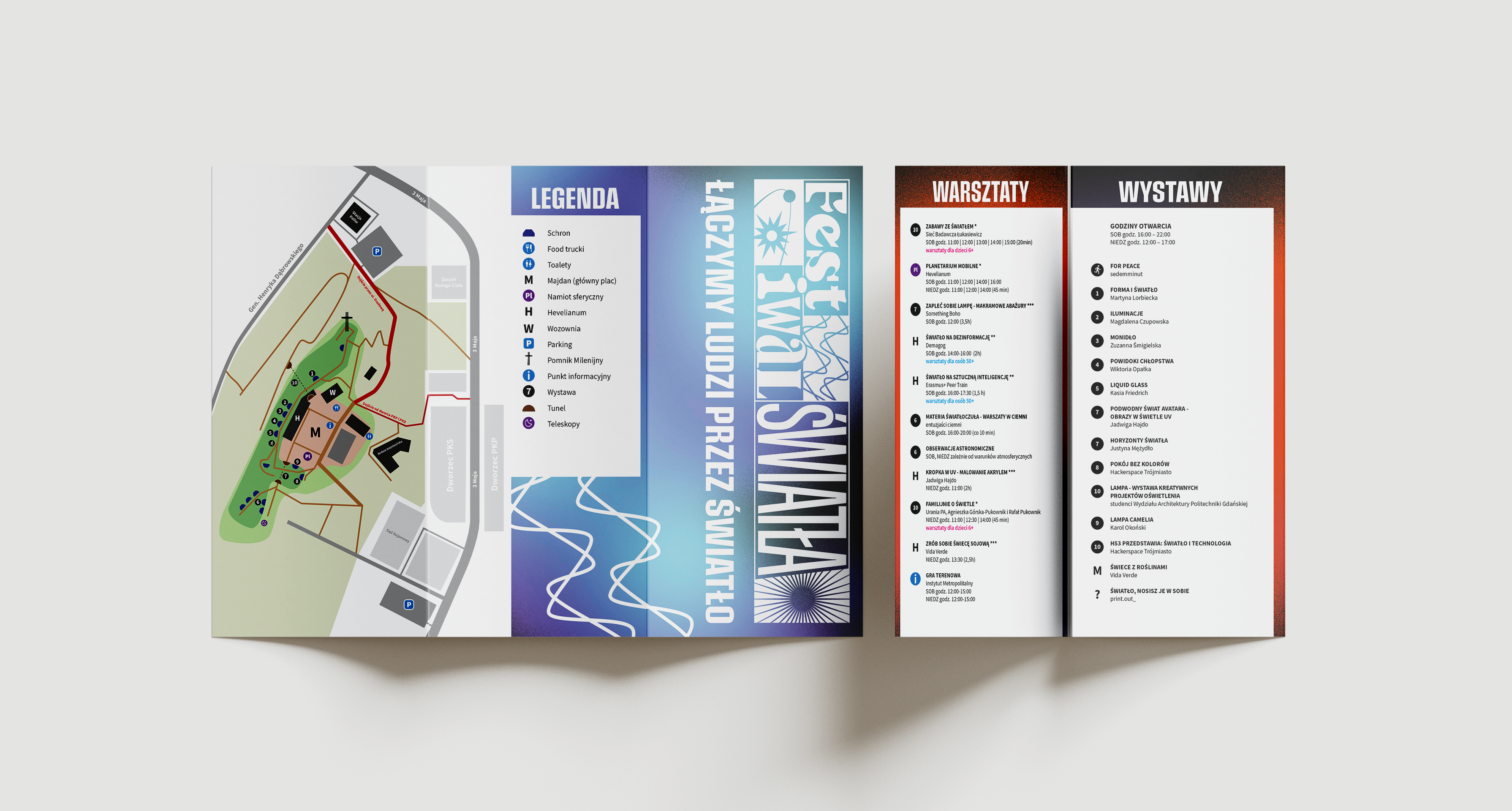 Brochure with a map and a program of Festiwal Światła