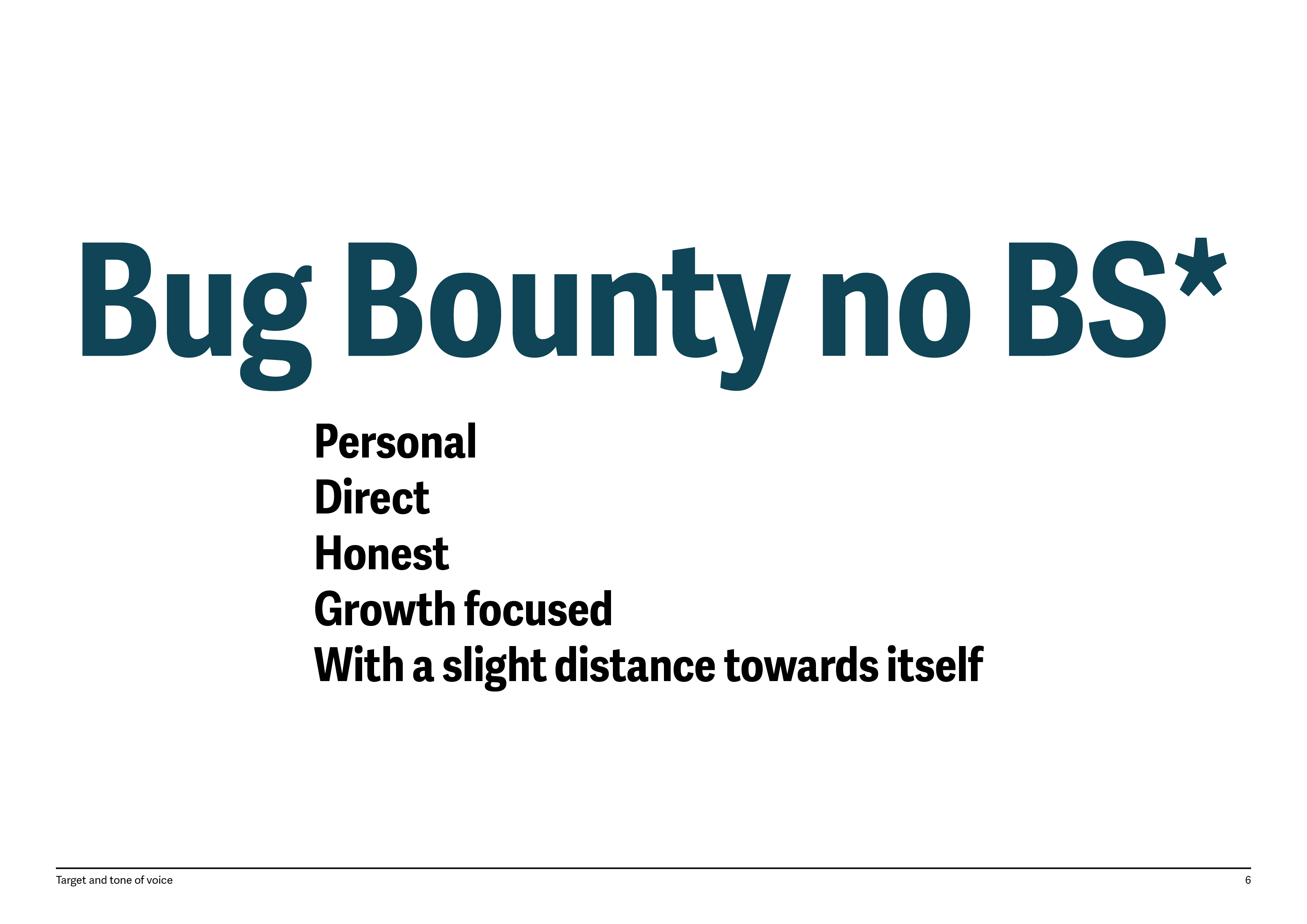 A page from the 'Bug Bounty Reports Explained' brandbook showcasing brand values